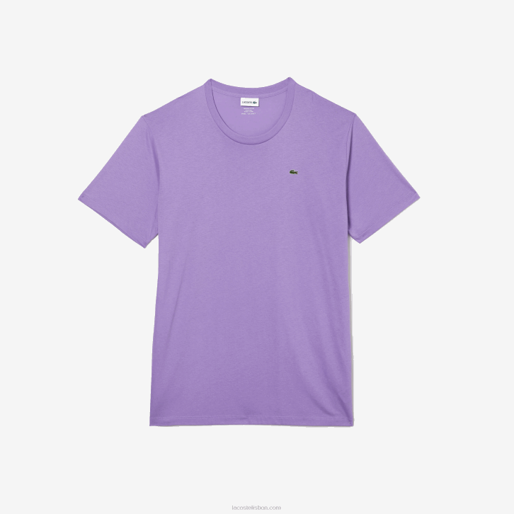homens Lacoste gfu roxo xl regular fit pima camiseta de jérsei de algodão 08D0822