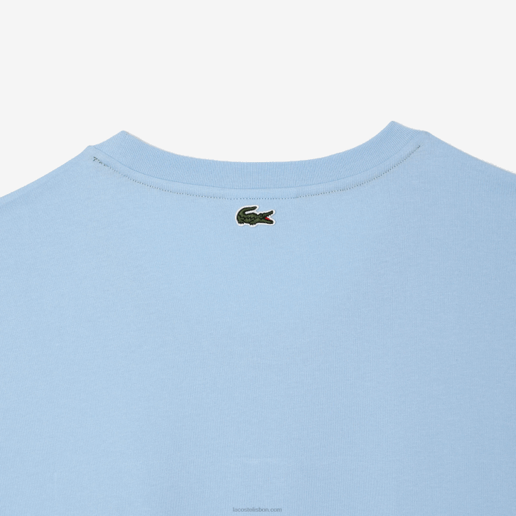 homens Lacoste hbp azul camiseta de algodão folgada - plus size - alta 08D0135