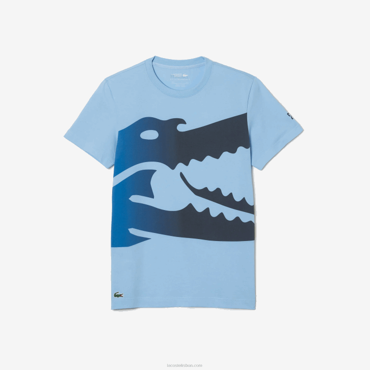 homens Lacoste hbp azul camiseta esporte novak djokovic croco algodão orgânico 08D0872