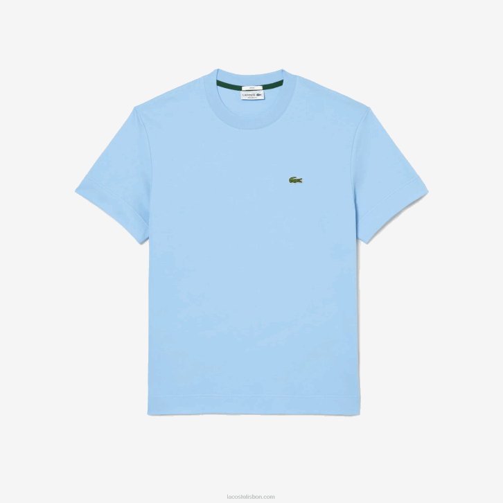 homens Lacoste hbp azul camiseta gola redonda de algodão orgânico 08D0735