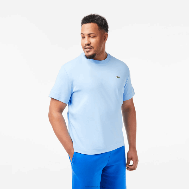 homens Lacoste hbp azul camiseta gola redonda de algodão orgânico 08D0735