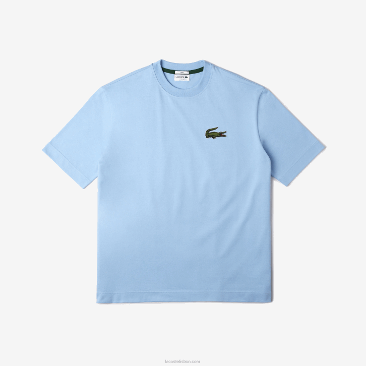 homens Lacoste hbp azul t-shirt de algodão orgânico de crocodilo de ajuste solto 08D076