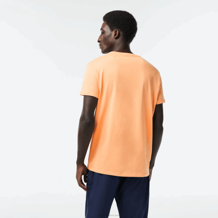 homens Lacoste heb laranja claro camiseta de jérsei de algodão pima decote careca 08D062