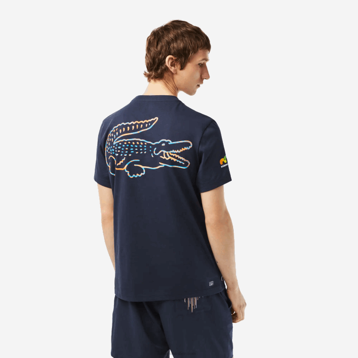 homens Lacoste kxe azul camiseta esporte miami edição aberta 08D0217