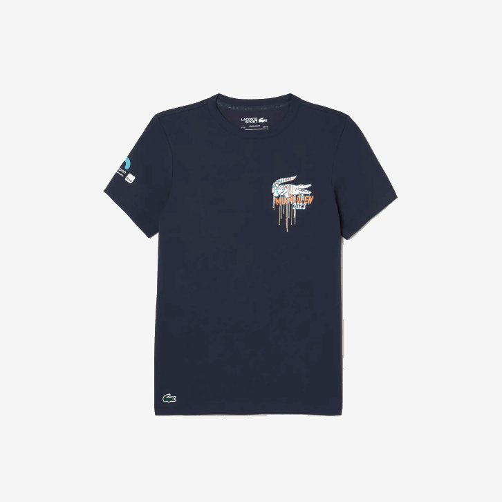 homens Lacoste kxe azul camiseta esporte miami edição aberta 08D0217
