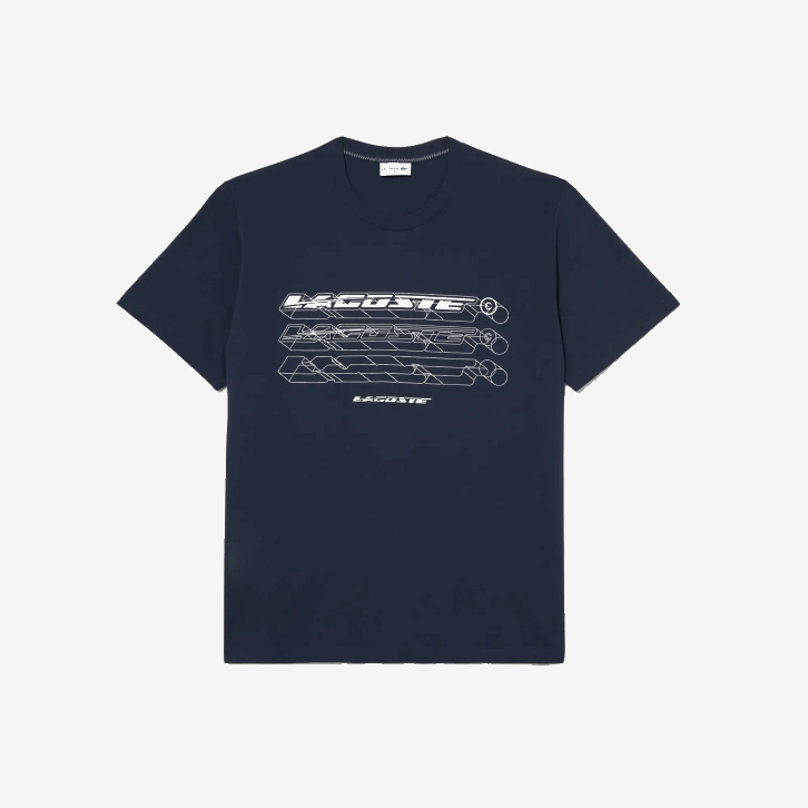 homens Lacoste kxe azul camiseta piquê solta - tamanho grande - grande 08D0180