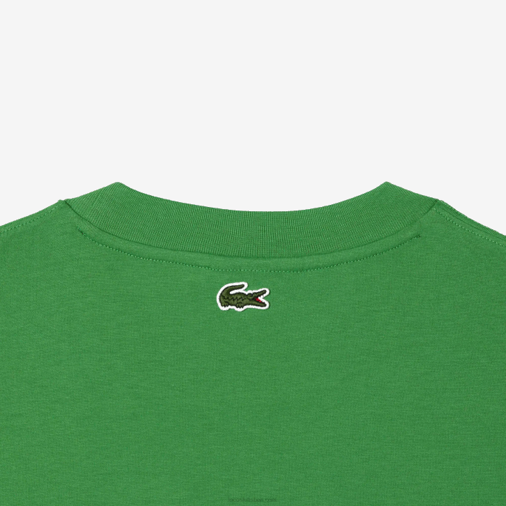homens Lacoste l94 verde camiseta gola redonda com estampa de crocodilo 08D0256