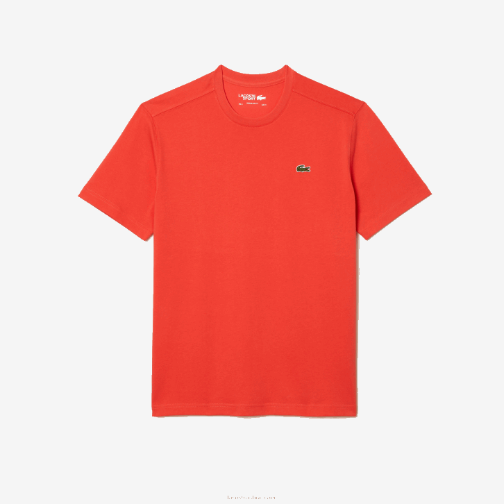 homens Lacoste laranja 02k camiseta esportiva respirável 08D083