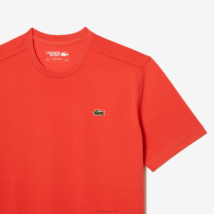 homens Lacoste laranja 02k camiseta esportiva respirável 08D083