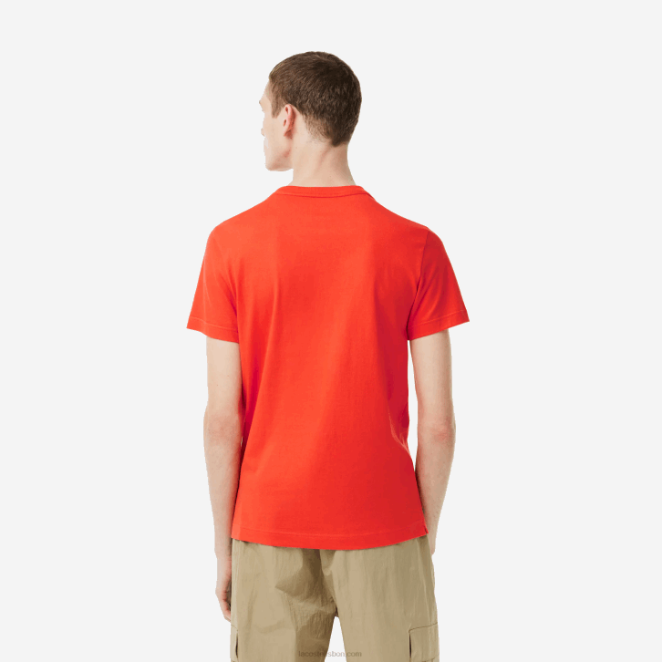 homens Lacoste laranja 02k camiseta tênis x novak djokovic 08D0154