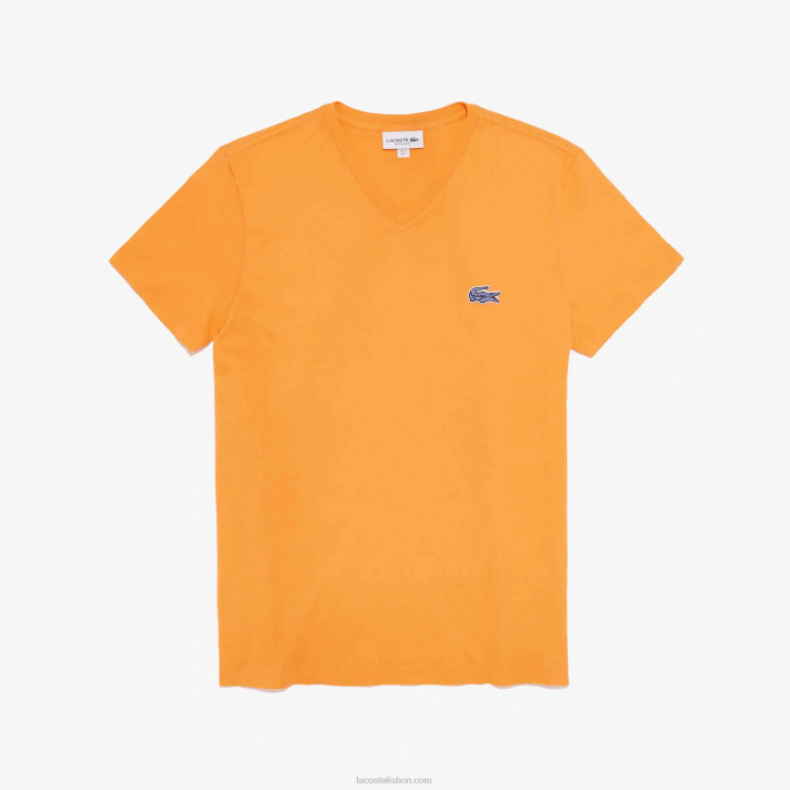 homens Lacoste laranja 6rb camiseta manga curta tamanho normal 08D0669