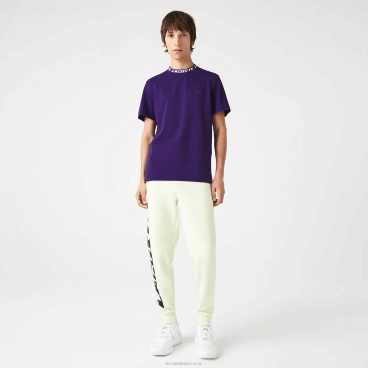 homens Lacoste pfn roxo camiseta de gola de marca de ajuste regular 08D0210