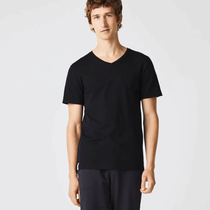 homens Lacoste preto 031 Pack de 3 t-shirts lisas 08D01346