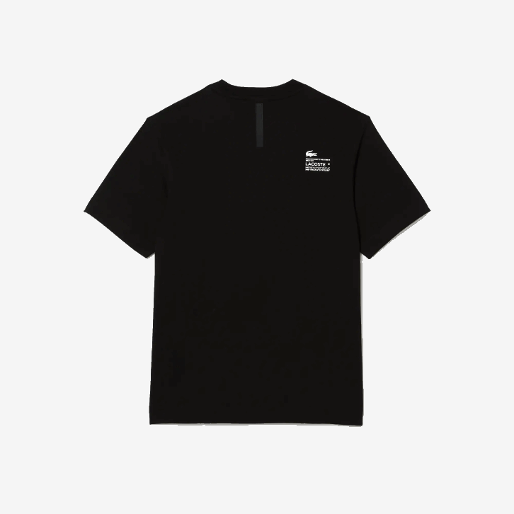 homens Lacoste preto 031 camiseta com estampa de ajuste relaxado 08D0662
