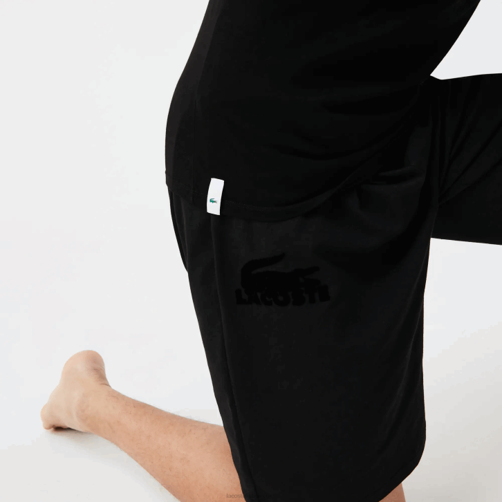 homens Lacoste preto 031 camiseta de algodão com gola redonda pacote com 3 08D01351