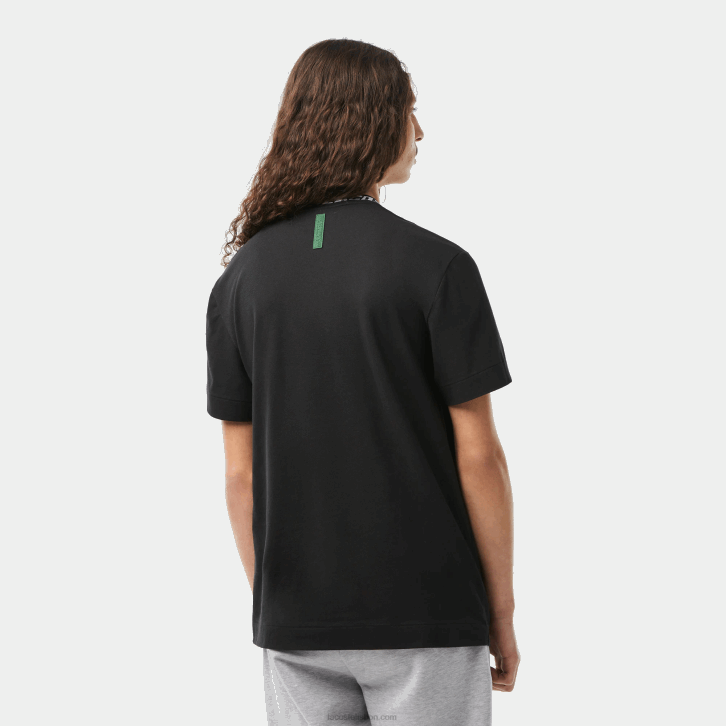 homens Lacoste preto 031 camiseta de gola de marca de ajuste regular 08D0209