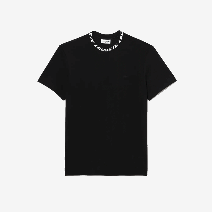 homens Lacoste preto 031 camiseta de gola de marca de ajuste regular 08D0209