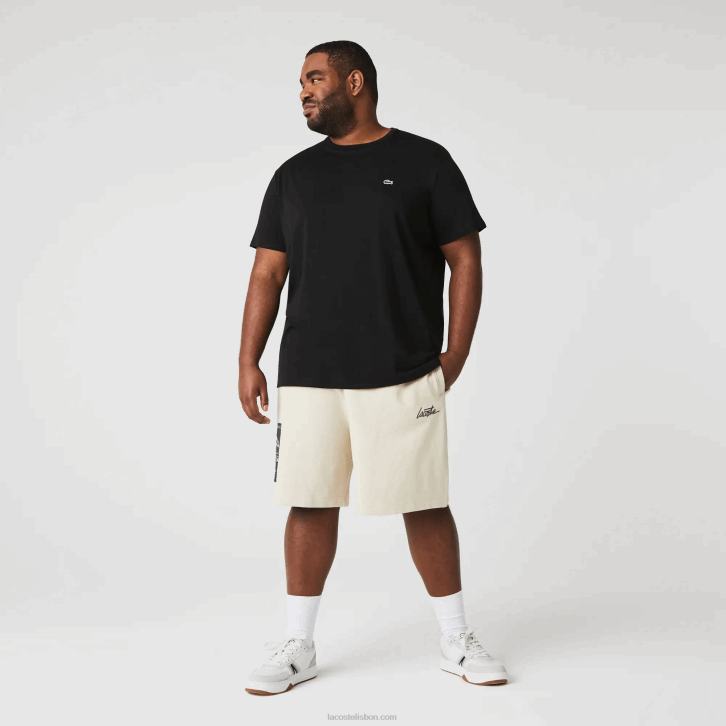 homens Lacoste preto 031 camiseta de jérsei de algodão pima decote careca 08D037