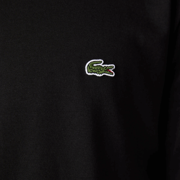 homens Lacoste preto 031 camiseta de jérsei de algodão pima decote careca 08D0690