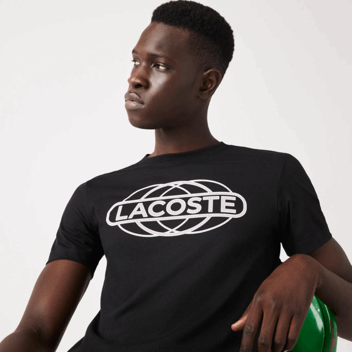 homens Lacoste preto 031 camiseta de jérsei orgânica esportiva 08D0694