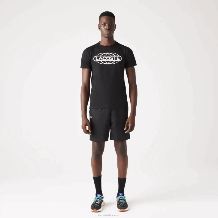 homens Lacoste preto 031 camiseta de jérsei orgânica esportiva 08D0694