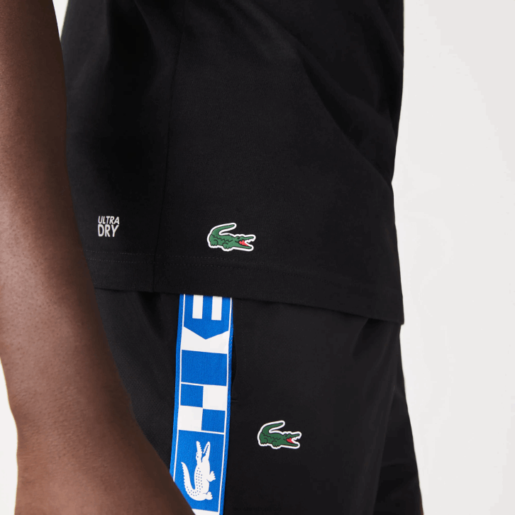 homens Lacoste preto 031 camiseta de jérsei orgânica esportiva 08D0694