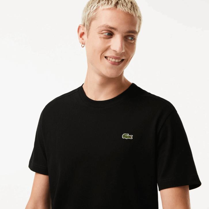 homens Lacoste preto 031 camiseta esportiva respirável 08D052
