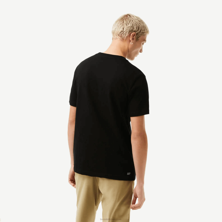 homens Lacoste preto 031 camiseta esportiva respirável 08D052