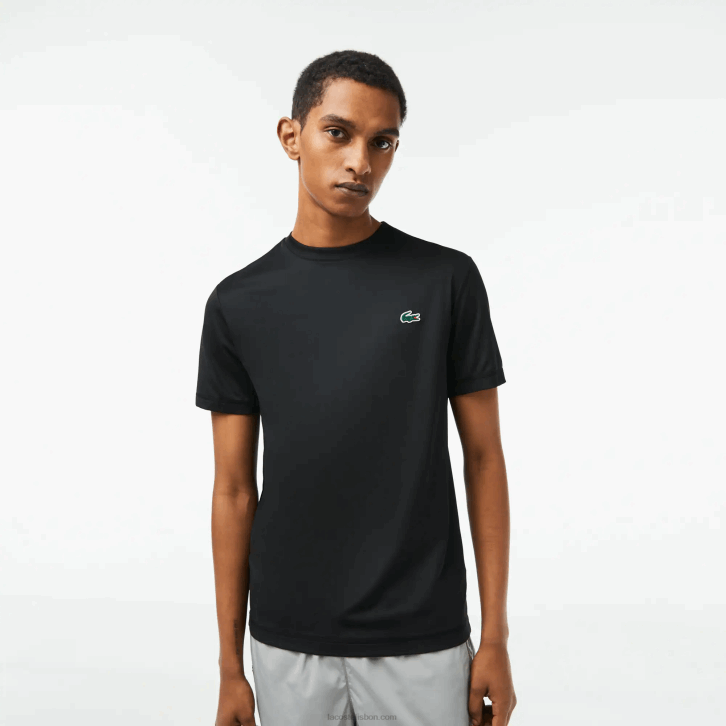 homens Lacoste preto 031 camiseta esportiva slim fit jérsei 08D0118