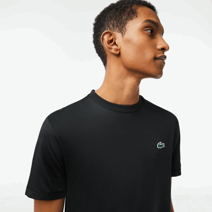 homens Lacoste preto 031 camiseta esportiva slim fit jérsei 08D0118