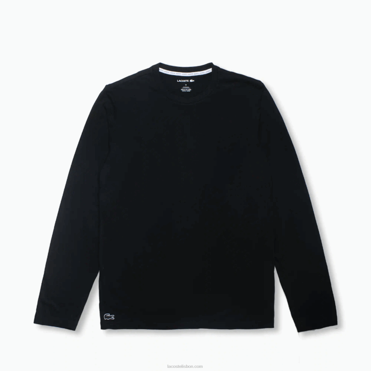 homens Lacoste preto 031 camiseta lounge manga longa 08D0198