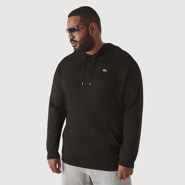 homens Lacoste preto 031 xl regular fit t-shirt com capuz 08D0723