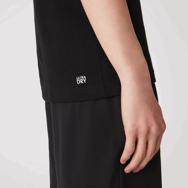 homens Lacoste preto azul 985 camiseta esportiva respirável de crocodilo com estampa 3d 08D0836
