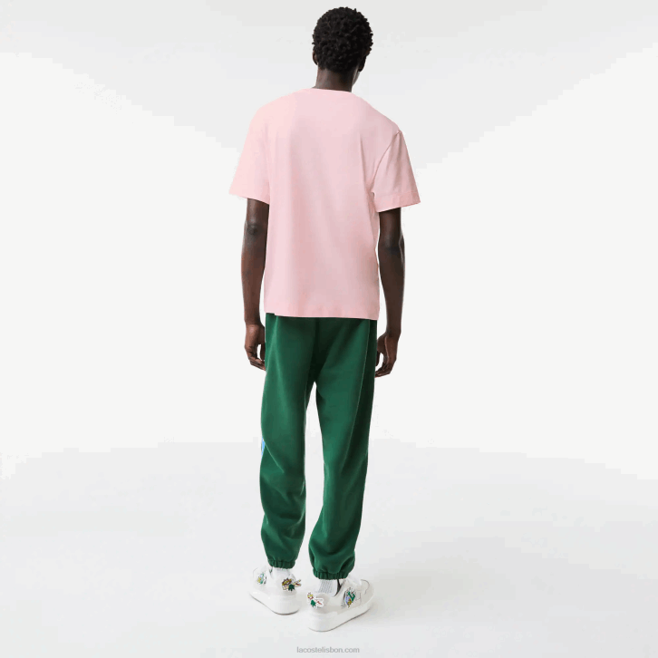 homens Lacoste rosa claro t03 t-shirt de crocodilo oversized de ajuste relaxado 08D0610