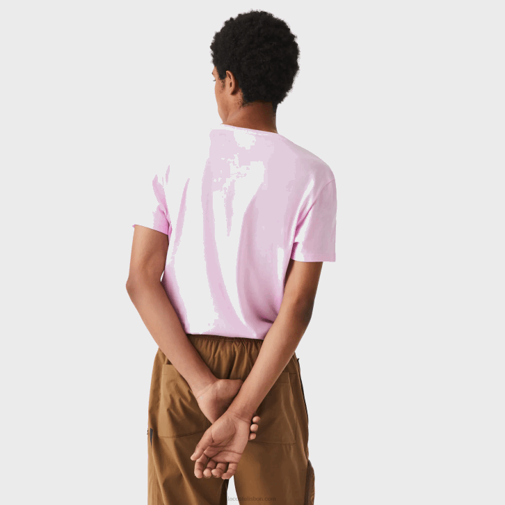 homens Lacoste rosa z4h camiseta de jérsei de algodão pima com decote v 08D0615