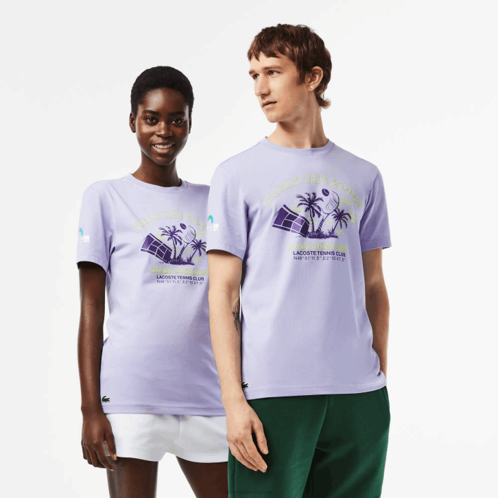 homens Lacoste roxo 3k0 camiseta esporte miami edição aberta 08D0212