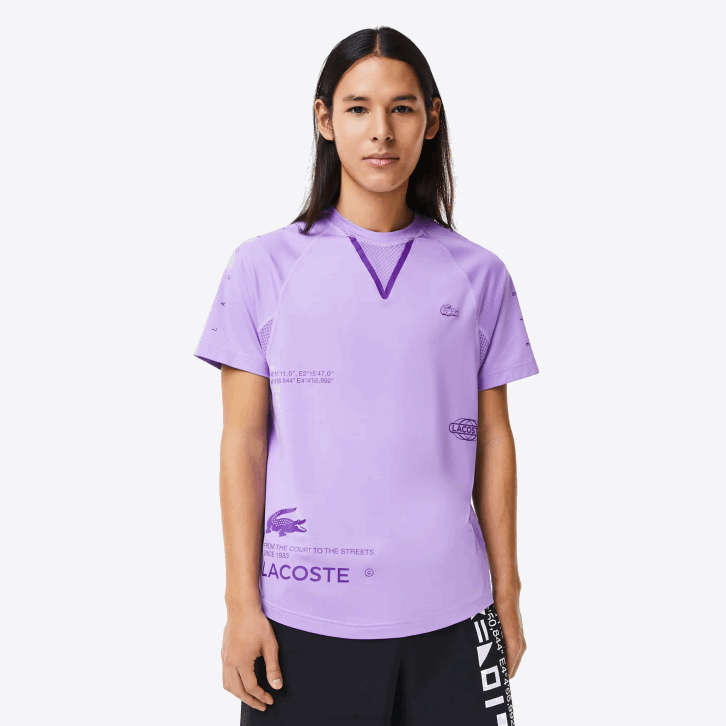homens Lacoste roxo 6md camiseta esportiva stretch jersey 08D0827