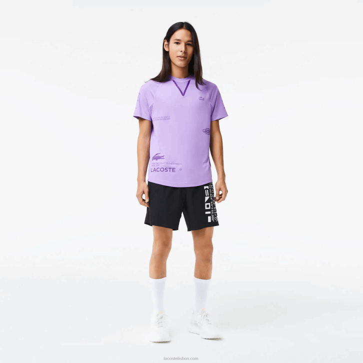 homens Lacoste roxo 6md camiseta esportiva stretch jersey 08D0827