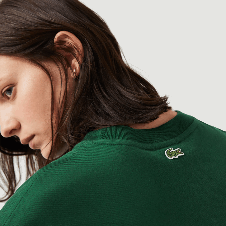 homens Lacoste verde 132 t-shirt de algodão orgânico de crocodilo de ajuste solto 08D077