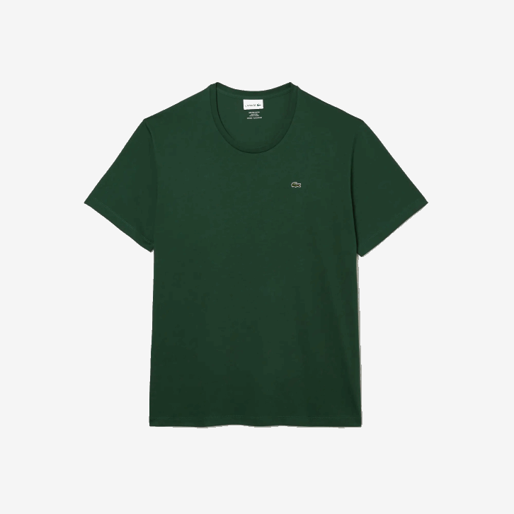 homens Lacoste verde 132 t-shirt de jérsei de algodão xl gola redonda 08D0832