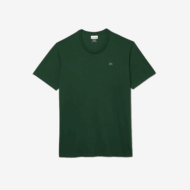 homens Lacoste verde 132 xl regular fit pima camiseta de jérsei de algodão 08D0684