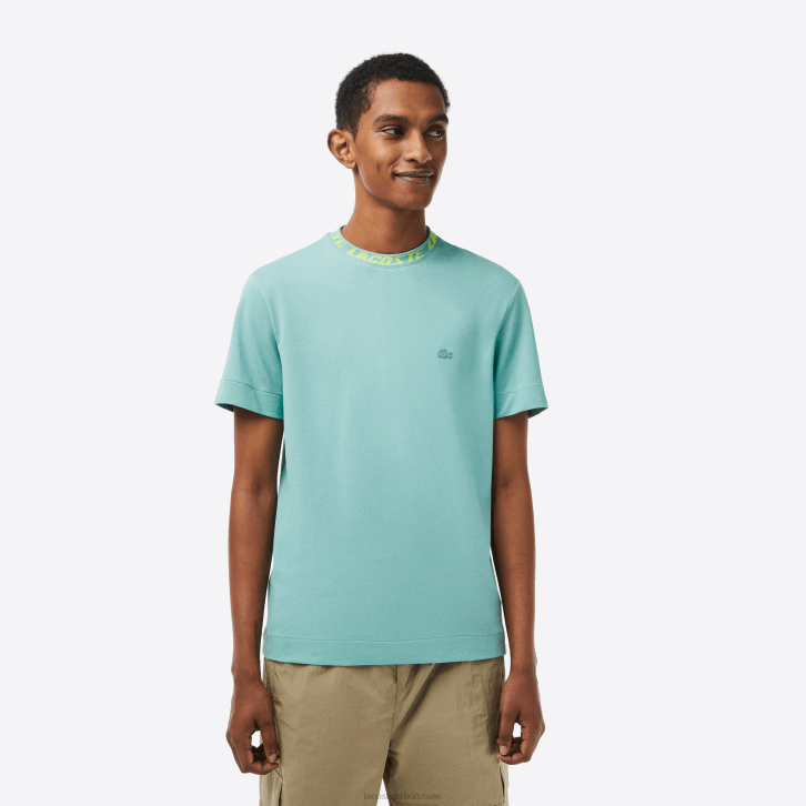 homens Lacoste verde 3a4 camiseta de gola de marca de ajuste regular 08D0208