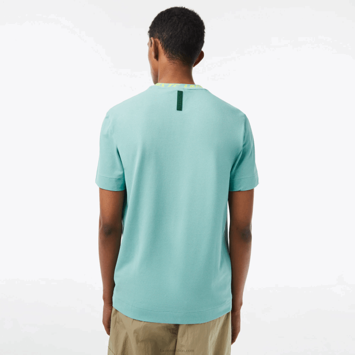 homens Lacoste verde 3a4 camiseta de gola de marca de ajuste regular 08D0208