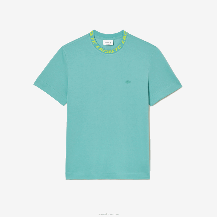homens Lacoste verde 3a4 camiseta de gola de marca de ajuste regular 08D0208