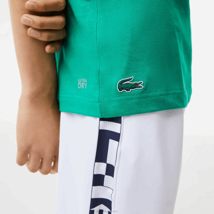 homens Lacoste verde hd2 camiseta esportiva com estampa de crocodilo 08D0683