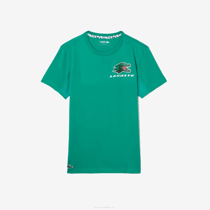 homens Lacoste verde hd2 camiseta esportiva com estampa de crocodilo 08D0683