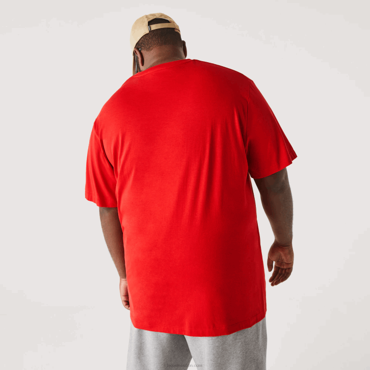 homens Lacoste vermelho 240 camiseta de jérsei com decote v 08D0733