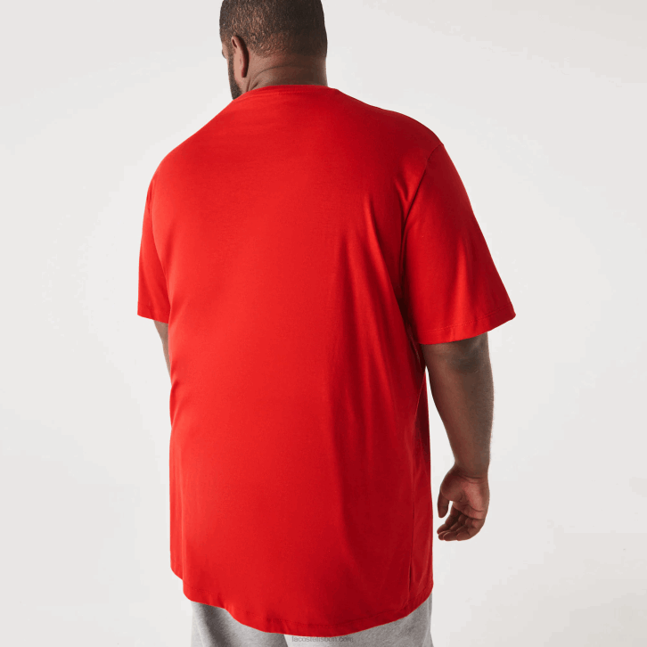 homens Lacoste vermelho 240 xl regular fit pima camiseta de jérsei de algodão 08D0729