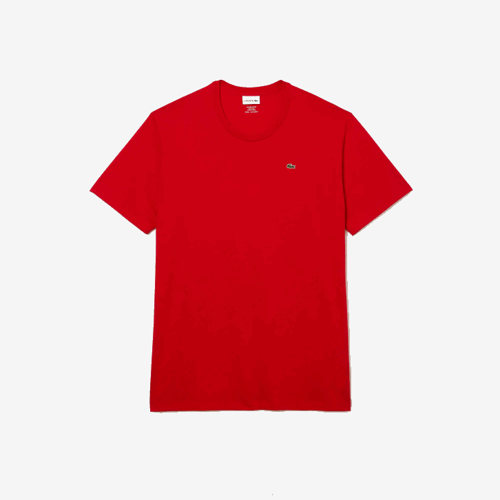 homens Lacoste vermelho 240 xl regular fit pima camiseta de jérsei de algodão 08D0729
