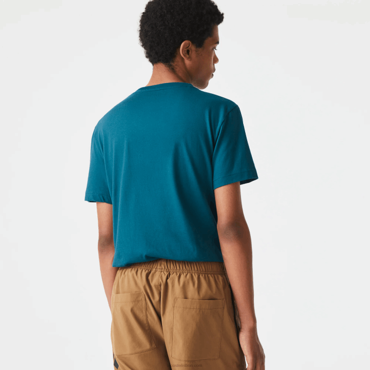 homens Lacoste zcd verde camiseta de jérsei orgânica esportiva 08D0697